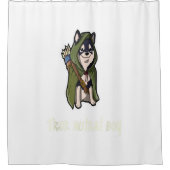 ロールプレイ，真の中性線形ファンタジー シャワーカーテン (正面)