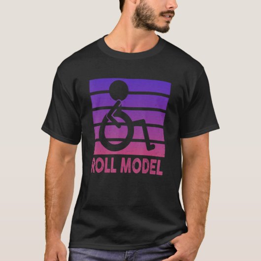ロールモデル 障害者意識 身体障害者 車椅子 モデル Tシャツ (正面)
