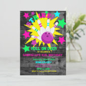 ロール上の… 殴打のボーリングの誕生会 招待状 (スタンド正面)