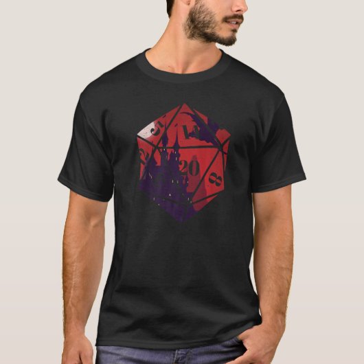 ロール遊のゲームRPGサイコロとドラゴンロールプレイ Tシャツ (正面)
