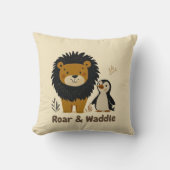 ロール&ワドルリオン&ペンギン | キッズルームデコール クッション (正面)