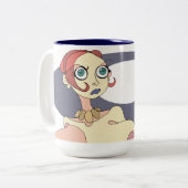 ロールNは(J.I.M. Artwork)マグを折ります ツートーンマグカップ (正面左)