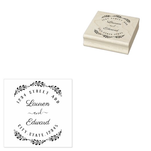 ローレエレガントルのカップル名結婚の差出人住所 ラバースタンプ (押印)