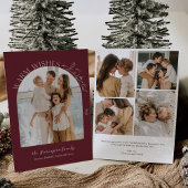 ローレエレガントルアーチフォトホリデーカードブルゴーニュ 招待状