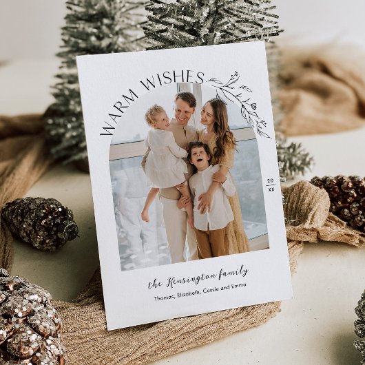 ローレエレガントルアーチフォトホリデーカード 招待状