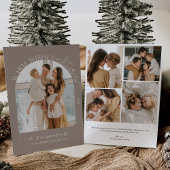 ローレエレガントルアーチフォトホリデーカード – Taupe 招待状