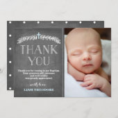 ローレエレガントルスブルー |洗礼写真ありがとう サンキューカード (正面/裏面)