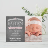 ローレエレガントルス·ピンク|洗礼招待状 招待状 (スタンド正面)