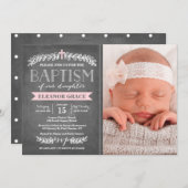 ローレエレガントルス·ピンク|洗礼招待状 招待状 (正面/裏面)