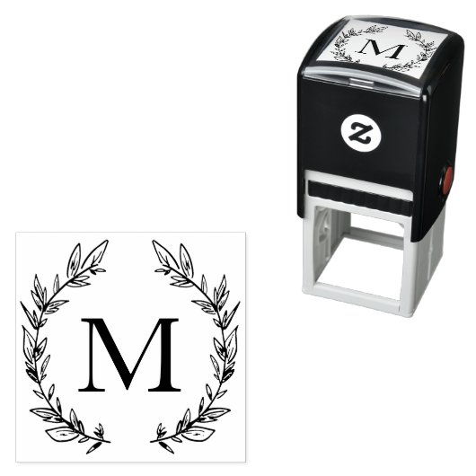ローレエレガントルモノグラムモダンタイポグラフィミニマル セルフインキングスタンプ (インサイチュ)