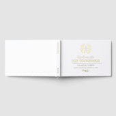 ローレエレガントルリースモノグラムタイポグラフィ結婚ズ ゲストブック (全面)