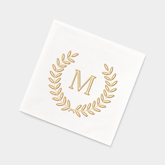 ローレエレガントルリースモノグラムファミリー結婚ズ 箔ナプキン (左)