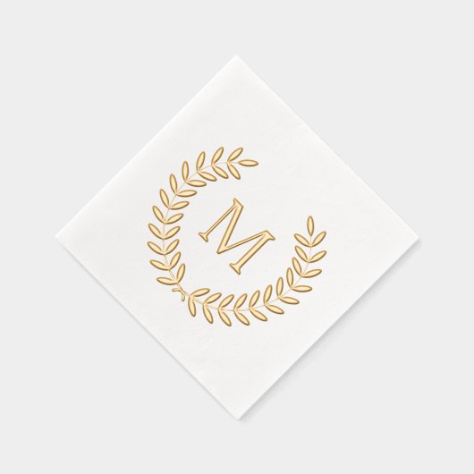 ローレエレガントルリースモノグラムファミリー結婚ズ 箔ナプキン (右)