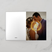 ローレエレガントルリースモノグラムフォト結婚ズ 箔グリーティングカード (外側レイダウン)