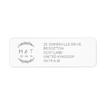 ローレエレガントルリーフ結婚の差出人住所ラベル