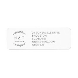 ローレエレガントルリーフ結婚の差出人住所ラベル ラベル