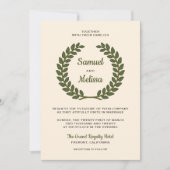ローレエレガントル葉リース結婚式招待状 招待状 (正面)