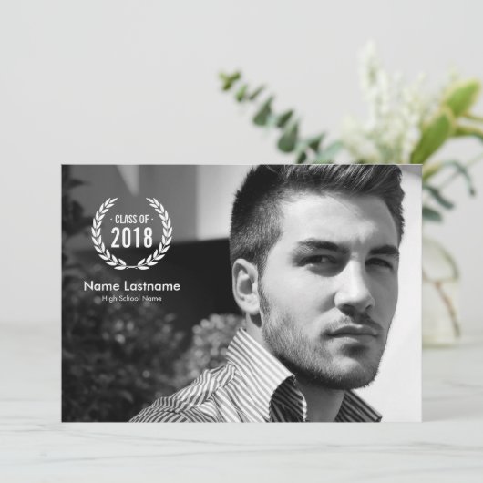 ローレスタイリッシュルモダンリース写真大学院招待状 招待状 (スタンド正面)