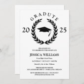 ローレパーソナライズされたルフォーマルリース卒業パーティー 招待状 (正面/裏面)