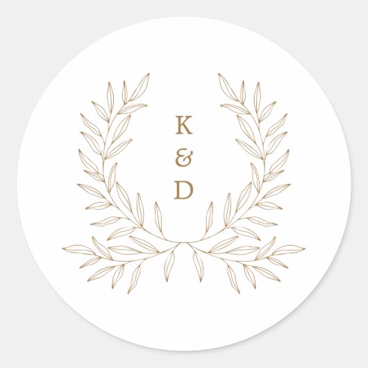 ローレミニマルルフォーマル結婚式招待状K310クラス ラウンドシール (正面)