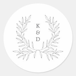 ローレミニマルルフォーマル結婚式招待状K310 ラウンドシール