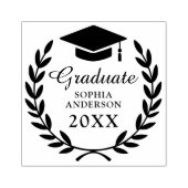 ローレルお洒落リース卒業名&クラスエンブレム ラバースタンプ (インプリント)