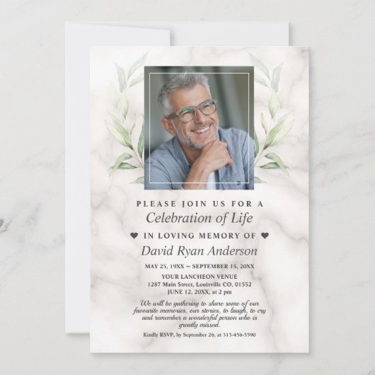 ローレルお祝い生涯写真葬儀記念 招待状 (正面)