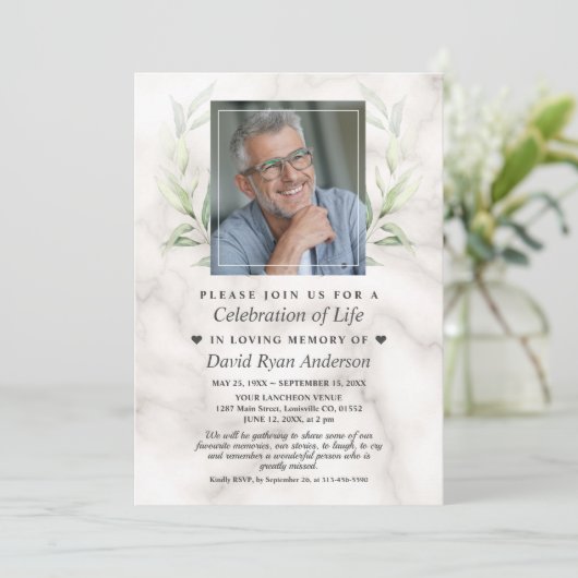 ローレルお祝い生涯写真葬儀記念 招待状 (スタンド正面)