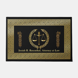 ローレルはかりで測リースギリシャ鍵ファシーズ弁護士 ドアマット