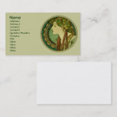 ローレルアルフォンスミュシャヴィンテージアールヌーボー 名刺 (正面/裏面)