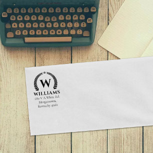 ローレルエレガントモノグラムカスタム差出人住所 ラバースタンプ