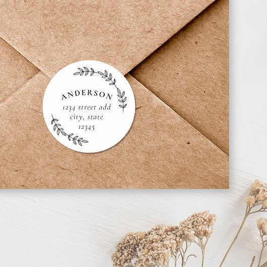 ローレルエレガントリースファミリー名差出人住所 ラウンドシール