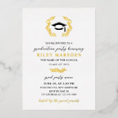 ローレルエレガントリース卒業パーティー金ゴールド 箔招待状 (正面)