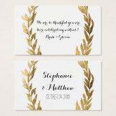ローレルオリーブリーフリース結婚ズゴールデンギフトラベル (正面&裏面)