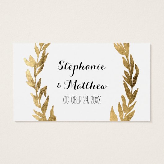 ローレルオリーブリーフリース結婚ズゴールデンギフトラベル (裏面)