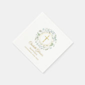 ローレルガーランドフェイクゴールドフォイルバプテスマ《キリスト教》洗礼式や命名式 スタンダードカクテルナプキン (角)