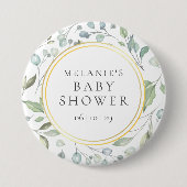 ローレルガーランドフェイクゴールドフォイルベビーシャワー 缶バッジ (正面)