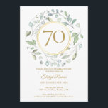 ローレルガーランド金ゴールドモノグラム70th誕生日 招待状<br><div class="desc">月桂樹の花冠は、70歳の金ゴールドフェイクを縁ど取り囲む文字。誕生日のイベント詳細の下には、クラシックエレガント文字が設定されます。この逆は、一致するフローラと金ゴールド箔のガーランド内に設定されたモノグラフェイクムイニシャルを特徴とする。設計者： Thisisnotme©</div>