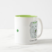 ローレルクラウン&四葉クローバー付き象 ツートーンマグカップ (正面右)