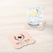 ローレルクレストテキサス州結婚ズモノグラム |赤面 ペーパーコースター (インサイチュ)