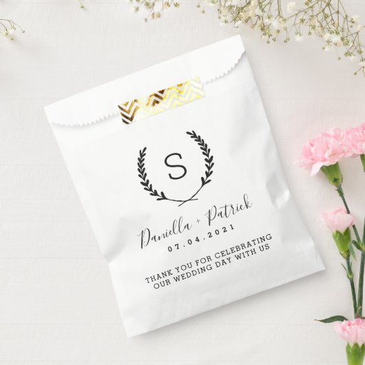 ローレルクレスト結婚のモノグラムありがとう フェイバーバッグ (封をした状態)