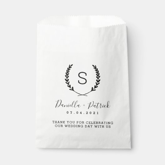 ローレルクレスト結婚のモノグラムありがとう フェイバーバッグ (正面)