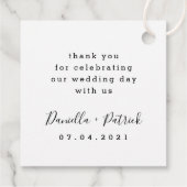 ローレルクレスト結婚のモノグラムサンキューメッセージカード フェイバータグ (裏面)