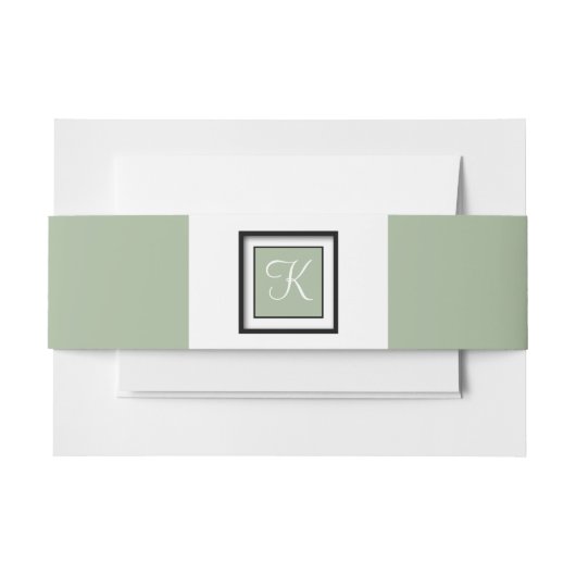 ローレルグモノグラムのリーン 招待状ベリーバンド (正面例)