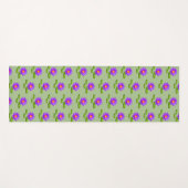 ローレルグリーンの蓮の花とリリーパッド ヨガマット (正面(横))