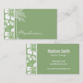 ローレルグリーンハワイアントロピカルハイビスカス; Palm 名刺 (正面/裏面)