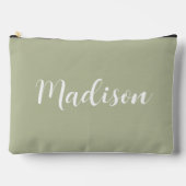 ローレルグリーンバチェロレッテ名スクリプトモダンシック アクセサリーポーチ (正面)