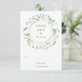ローレルグリーンリーウォーターカラーガーランドウェディングRSVP 出欠カード (スタンド正面)