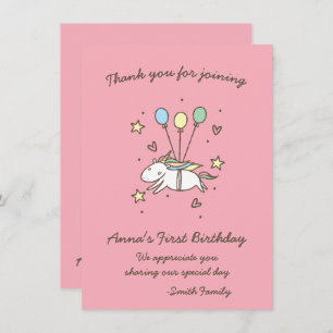 ローレルスの可愛い一角獣。誕生日.感謝. 招待状