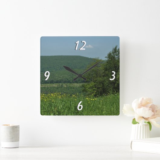 ローレルハイランズペンシルバニア夏の写真 スクエア壁時計 (ホーム)